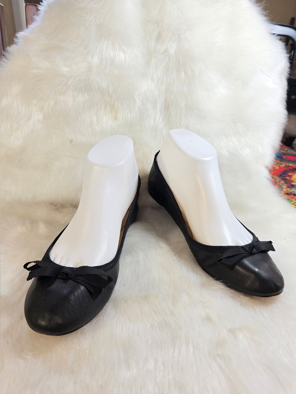 Sam Edelman Milly Leather Black Bow Ballet Flats